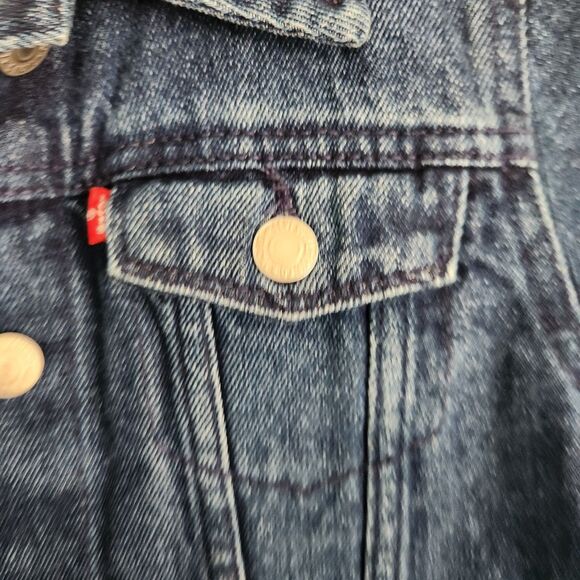 Levi's Youth Denim Jacket Kids Size M 10-12 SZ Blue Trucker Casual Button-Up - Picture 5 of 10
